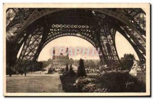 Old Postcard Paris Strolling Under The Eiffel Tower