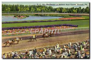 Old Postcard Mid Season At Hialeah Race Course Hialeah Fla Horses Equestrian
