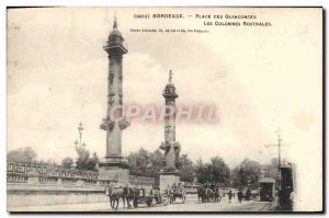 Postcard Old Bordeaux Place Des Quinconces The rostral columns