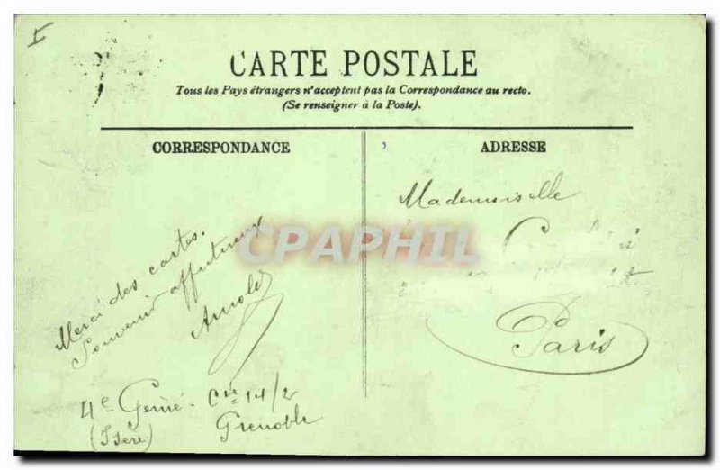 Old Postcard Suspension Bridge l & # 39Isere and Saint Eynard Grenoble