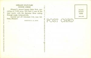 Sullivan Missouri~Meramec State Park~ Dining Lodge~Stone Chimney~1972 Postcard