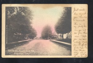 LIGONIER INDIANA GAVIN STREET SCENE VINTAGE POSTCARD 1906