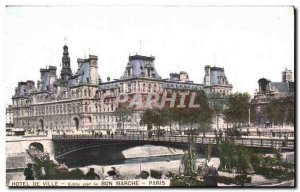 Postcard Old Town Hotel Bon Marche Paris march flower