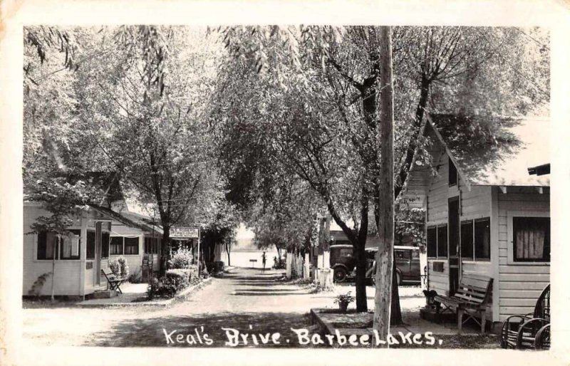 Barbee lakes Indiana Keal's Drive Real Photo Vintage Postcard AA12041