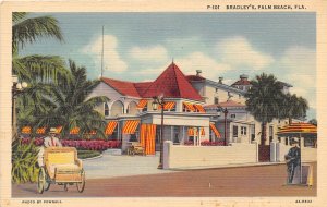 Bradley's Palm Beach Florida linen postcard