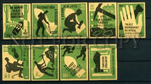 500632 HUNGARY dangerous mines Vintage match labels