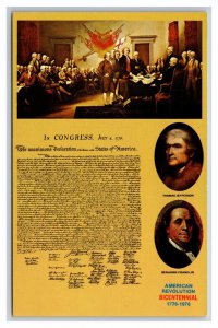 Signing of Declaration of Independence 1976 Bicentennial Chrome Postcard UNP Z8