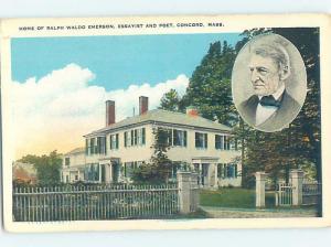 Unused W-Border HISTORIC HOME Concord - Boston Massachusetts MA d1022