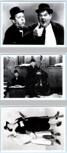 3 Repro Postcards LAUREL & HARDY Comedy Duo MOVIE STARS Modern 4x6 Portraits