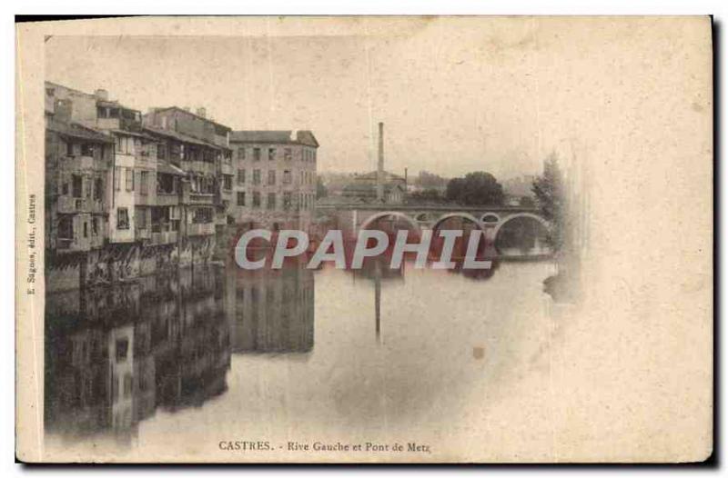 Old Postcard Castres Rive Gauche Pont de Metz