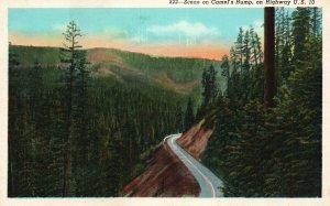 Vintage Postcard Scene On Camel's Hump On Highway U.S. 10 Drive Roadways Highway