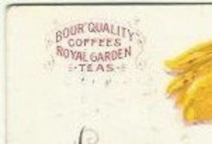 Bour Quality Coffees Royal Garden Teas Antique Advertisement Postcard Premium Of