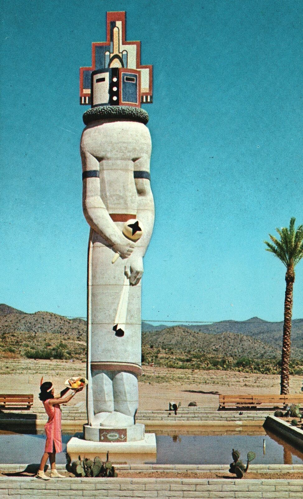 Vintage Postcard World's Largest Kachina Tonto Hills Hopi Gods Cave