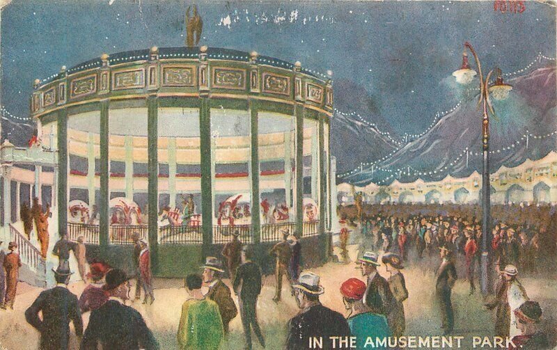 UK Empire Exposition London Amusement Park RPPC Photo Night Postcard 22-4770