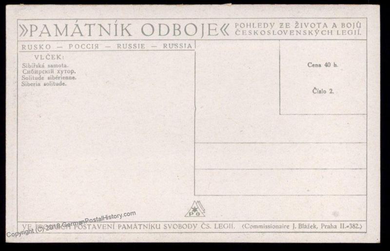 Czech Legion in Russia WWI Siberia Soldier Artist Signed Patriotic Card 90320