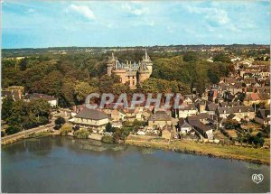 Postcard Modern Combourg L and V Pond and the Castle