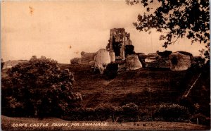 Corfe Castle Nr Swanage Dorset UK RRPC Vintage Postcard