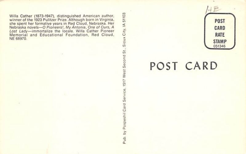 Willa Cather, American Author Unused