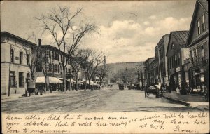 Ware Massachusetts MA Main Street Scene c1910 Vintage Postcard