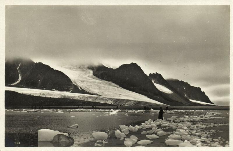 norway norge, SPITSBERGEN SVALBARD, Magdalena Bay, Glacier (1930s) RPPC Postcard