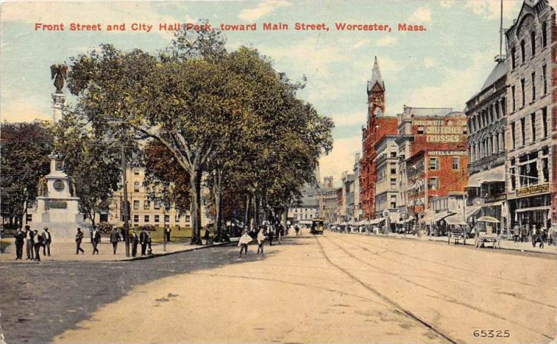 massachusetts  Worcester, Front Street and City Hall Park