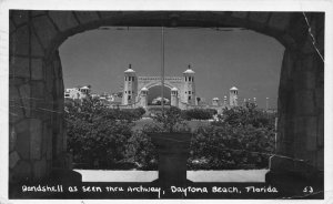 Daytona Beach Bandshell as Seen Thru Archway Real Photo Postcard