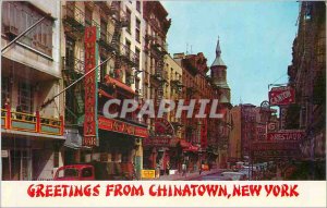 Postcard Modern Motti Street in the heart of Chinatown New York City China