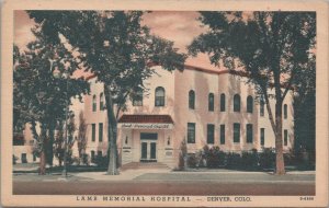 Postcard Lamb Memorial Hospital Denver CO Colorado