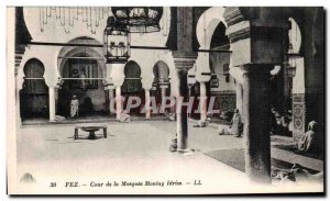 Old Postcard Morocco Fez Court of Moulay Idriss Mosque