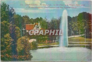 Postcard Old Strasbourg Orangerie the Jet d'Eau and the Alsatian House