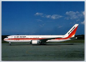 Airplane Postcard Air Europe Italy Airlines Boeing 767-383 OY-KDH at Milano ED7