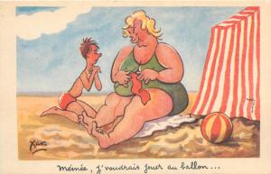 XAV artist signed postcards set misoginism humour comic beach bathers fat women