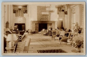 The Ahwahnee Lounge Room Hotel Yosemite National Park CA RPPC Photo Postcard
