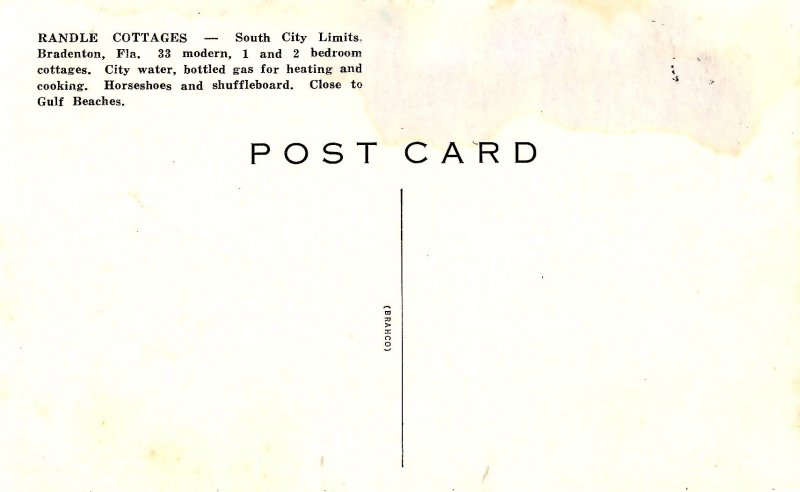 FL - Bradenton. Randle Cottages, Rte 41 (Tamiami Trail)