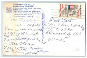 1969 Washington Club Inn and Copper Kettle Restaurant Virginia Beach VA Postcard 