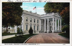 USA Washington D.C. White House President's Entrance Vintage Postcard C226