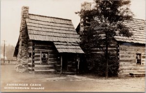 Zeisberger Cabin Schoenbrunn Village New Philadelphia OH RPPC Postcard E89