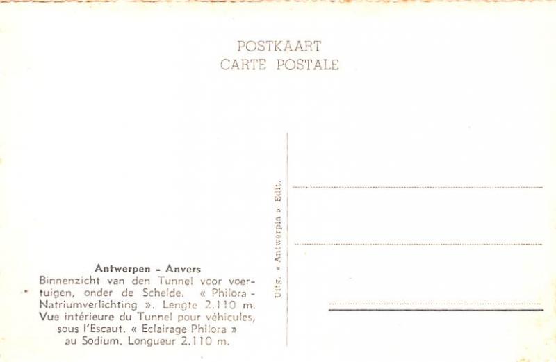 Anvers Belgium, Belgique, Belgie, Belgien Binnenzicht van den Tunnel voor voe...