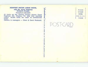 Unused Pre-1980 NEWPORT MOTOR LODGE MOTEL Newport Oregon OR u2575