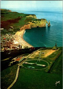 Etretat Seine Maritime Le Monument La Plage et l'Aiguille 1960s Postcard France