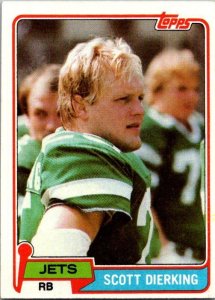 1981 Topps Football Card Scott Dierking New York Jets sk10303