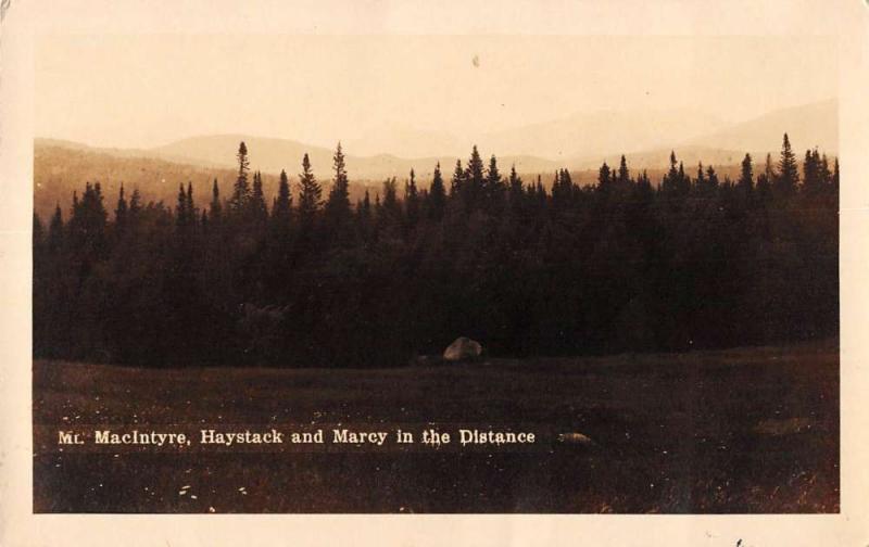 Mt MacIntyre New York Haystack In Distrance Real Photo Antique Postcard K85334