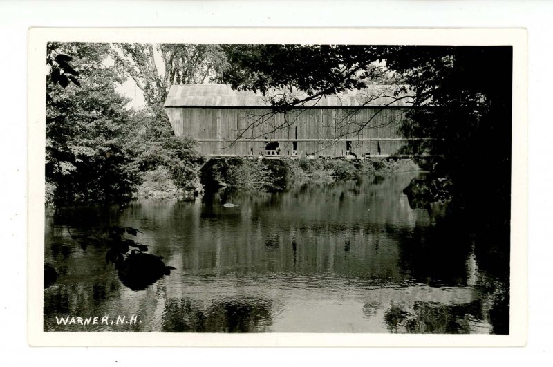 NH - Warner.   Covered Bridge    RPPC