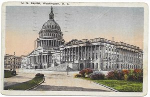 US Capitol, Washington D.C. old card with postage, mailed 1918.