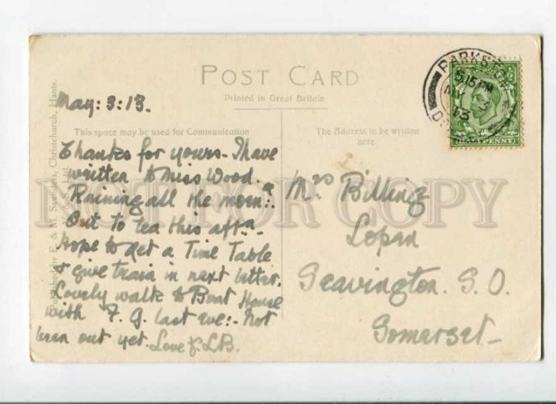 289581 UK CHRISTCHURCH Porch Priory Church Vintage 1913 year RPPC