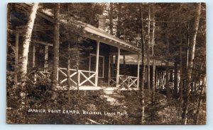 RPPC BELGRADE LAKES, Maine ME~ JAMAICA POINT CAMPS 1922 Kennebec County Postcard