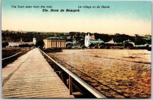 The Town Seen From The River St. Anne De Beaupre Quebec Canada Postcard