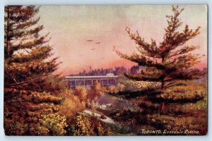 1910 Toronto Ontario Canada Tuck Oilette Vintage Postcard Rosedale Ravine Bridge