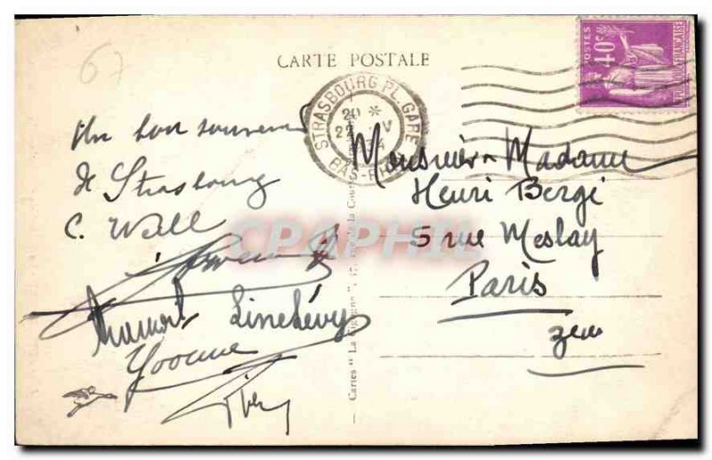 Postcard Old Strasbourg Cathedral Astronomical Clock