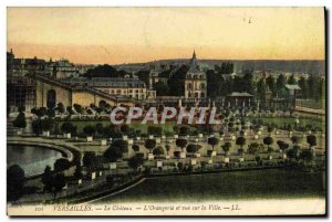 Old Postcard Versailles Chateau L & # 39Orangerie and view on the city